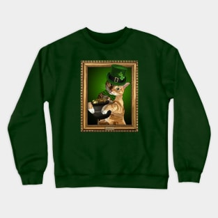 Saint Patricks Day Leprecat with Pot of Gold Crewneck Sweatshirt